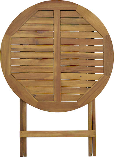 Table for Small Outdoor Spaces Made of Acacia Foldable Capruva Natural Wood 70x70x74cm