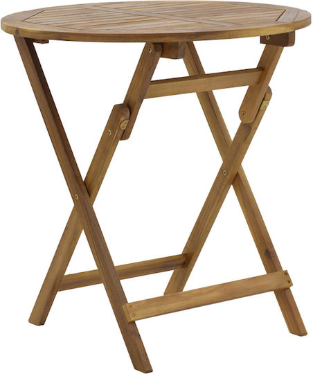 Table for Small Outdoor Spaces Made of Acacia Foldable Capruva Natural Wood 70x70x74cm