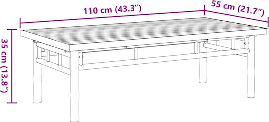 Masa Masa de lounge pentru spații exterioare de bambus 110x55x35buc