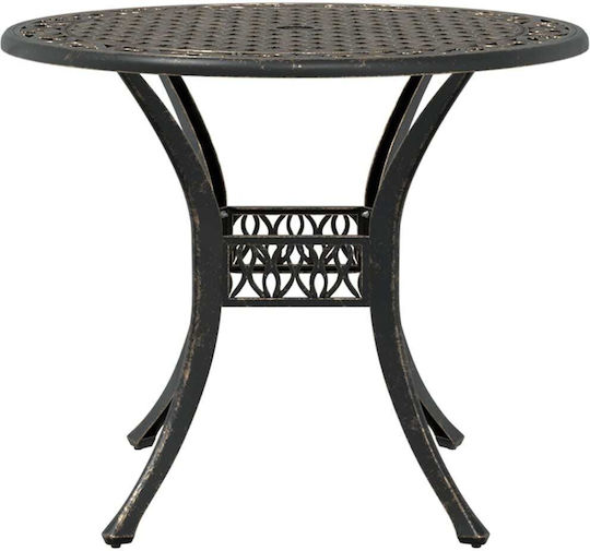 Masă Fer Forge Pentru Spații Mici Exterioare Din Aluminiu Bronz 90x90x75cm