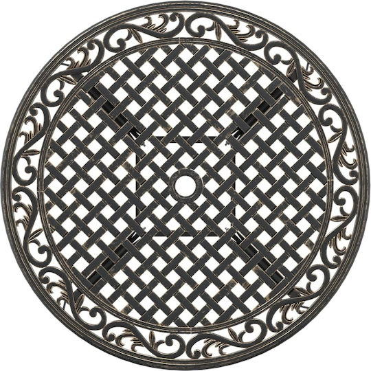 Masă Fer Forge Pentru Spații Mici Exterioare Din Aluminiu Bronz 90x90x75cm