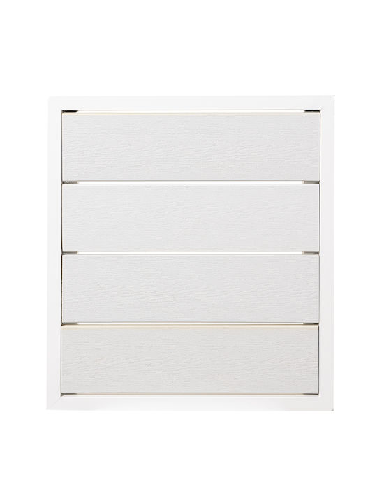 Outdoor Dinner Free Standing Table with Polywood Surface and Aluminum Frame White 68x68x72cm