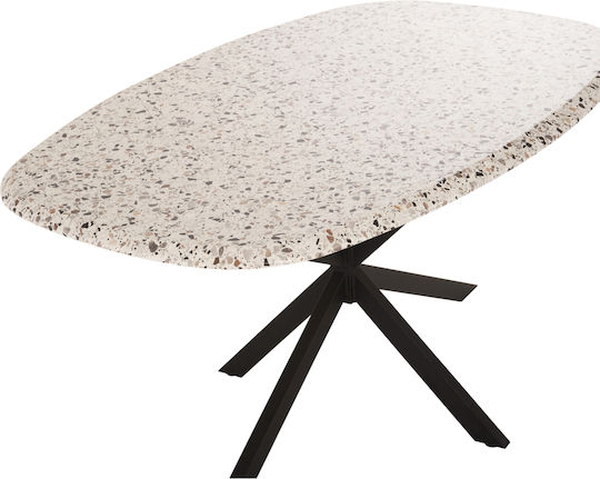 Rodden Outdoor Dinner Free Standing Table with Ceramic Surface and Metal Frame Black 132x72x72cm