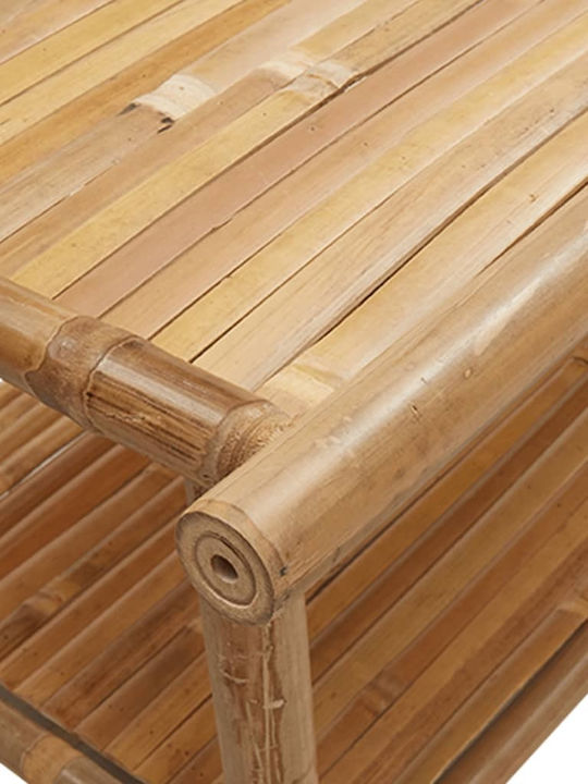 Sitting Room Outdoor Free Standing Bamboo Table Natural 110x55x45cm