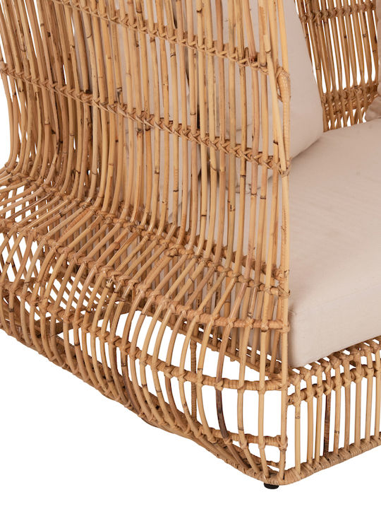 Διθέσιος Καναπές Εξωτερικού Χώρου Rattan με Μαξιλάρια 200x120x142cm