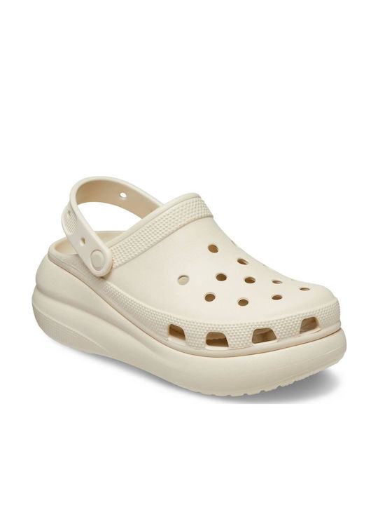 Crocs Classic Crush Ανατομικά Σαμπό Μπεζ Crocs Classic Crush Ανατομικά Σαμπό Μπεζ