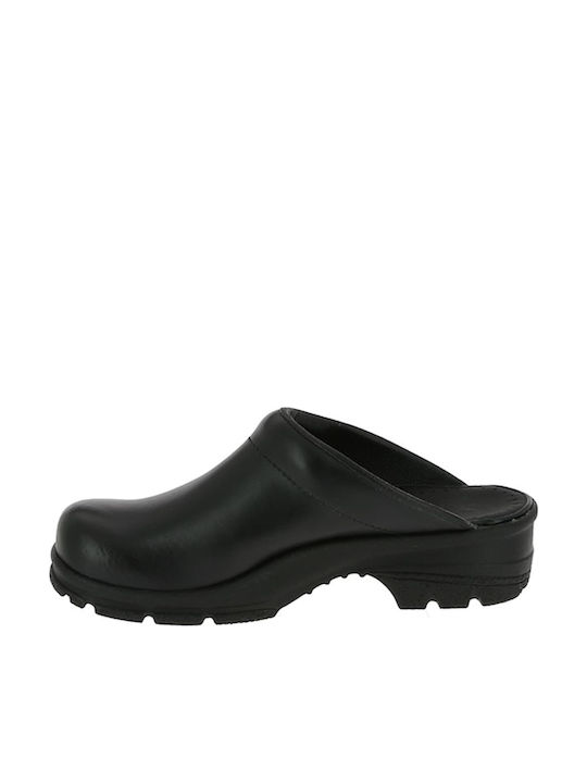 Sanita Leather Anatomic Clogs Black