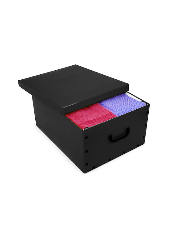 Max Home Paper Storage Box with Lid Black 49x39x25cm 1pcs