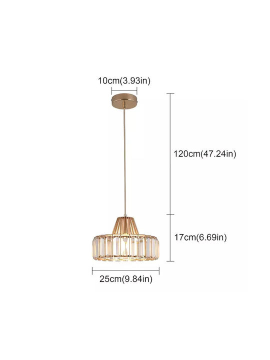 Hängelampe LED mit Kristallen mit Kaltweiß Licht Weiß