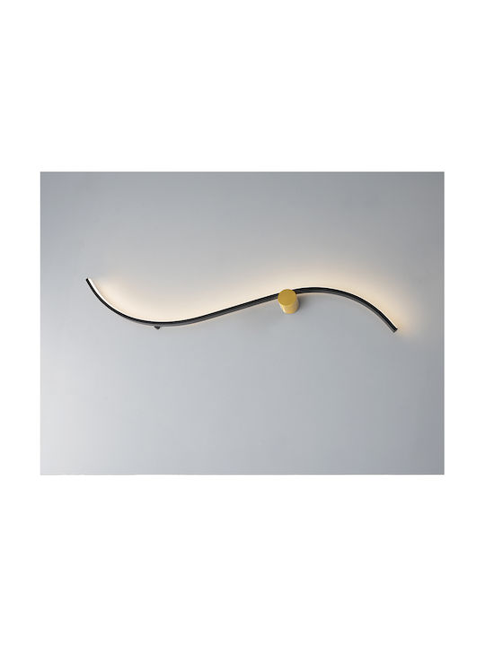 Siloe Leuchte Wand mit Integrierter LED Schwarz 17x102cm