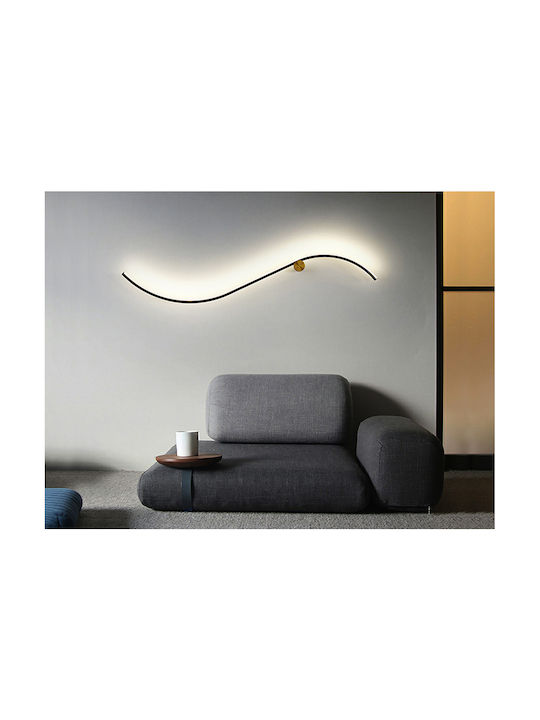 Siloe Leuchte Wand mit Integrierter LED Schwarz 17x102cm