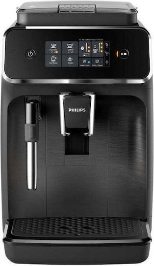 Philips Series 2200 Αυτόματη Μηχανή Espresso 1500W Πίεσης 15bar με Μύλο Άλεσης Μαύρη EP2220/10