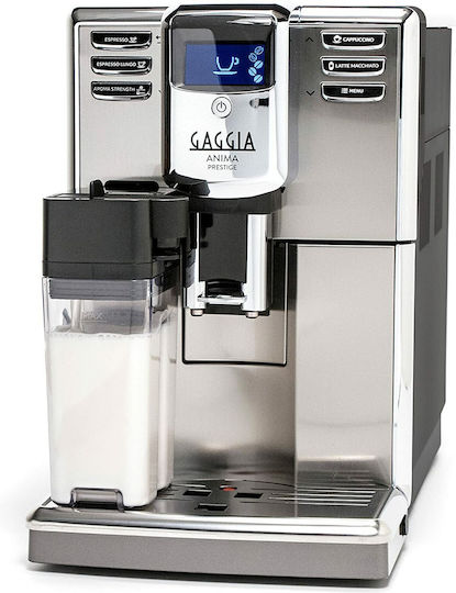 Gaggia Anima Prestige Automatic Espresso Coffee Machine 1850W Pressure 15bar for Cappuccino with Grinder Silver R18762/01