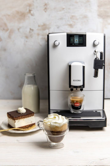 Nivona NICR 560 Αυτόματη Μηχανή Espresso 1455W Πίεσης 15bar με Μύλο Άλεσης Ασημί