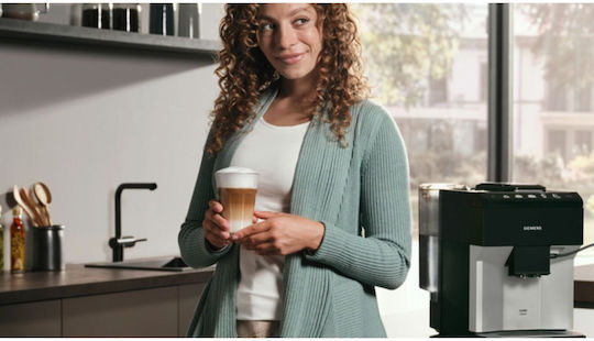 Siemens Eq.500 Αυτόματη Μηχανή Espresso 1500W Πίεσης 15bar με Μύλο Άλεσης Μαύρη TP511D01