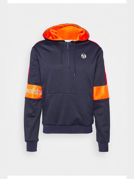 Sergio Tacchini Men's Sweatshirt Jacket with Hood and Pockets Nav/cto