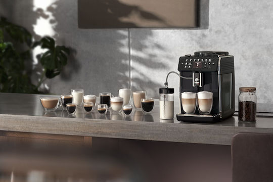 Saeco GranAroma Automatic Espresso Coffee Machine 1500W Pressure 15bar for Cappuccino with Grinder Black SM6480/00