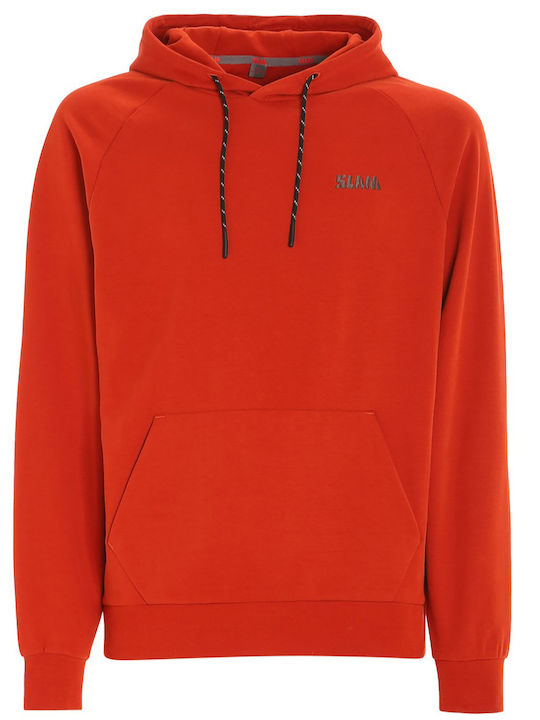 Slam Men's Sweatshirt with Hood and Pockets Orange