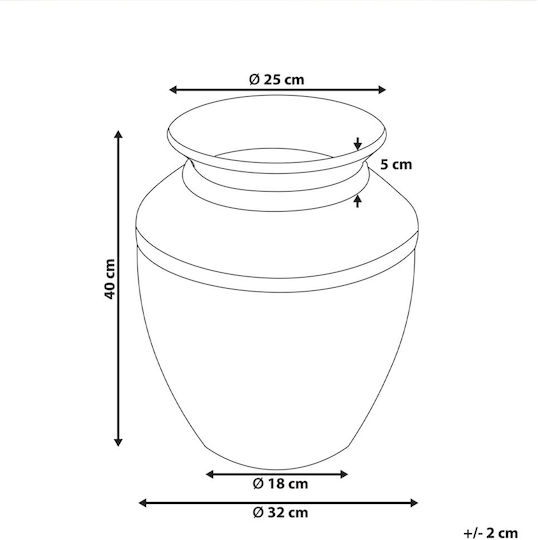 Beliani Metallische Orange Vase