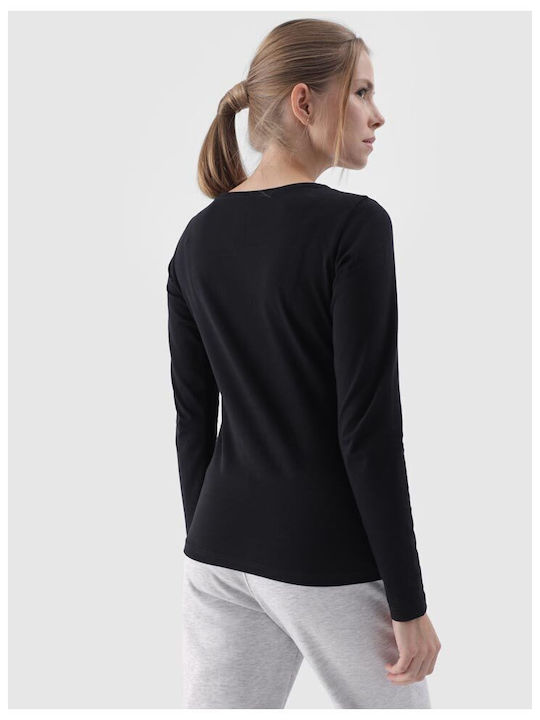 4F Women's Athletic Blouse Long Sleeve Black