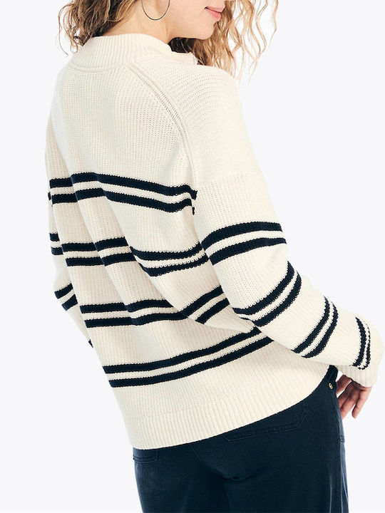 Damen Langarm Pullover Baumwolle Cream
