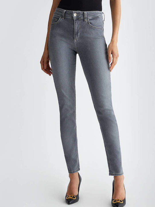 Liu Jo Divine High Waist Women's Jean Trousers in Slim Fit Denim Gray