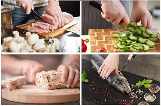 Cheffinger Σετ Μαχαίρια με Βάση από Ανοξείδωτο Ατσάλι 8τμχ