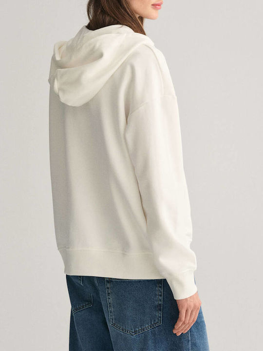 Women's Sweatshirt Jacket Hooded White