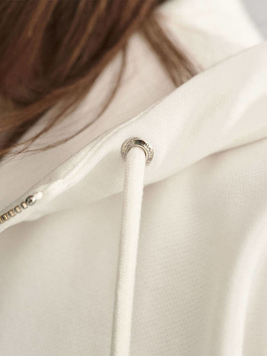 Women's Sweatshirt Jacket Hooded White