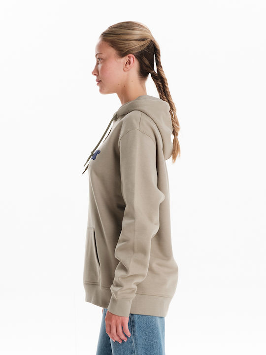 Long Women's Sweatshirt Hooded Green