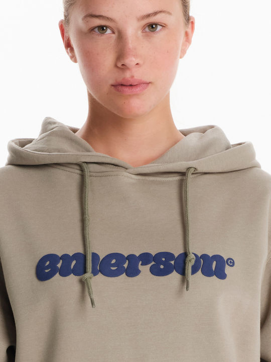 Long Women's Sweatshirt Hooded Green