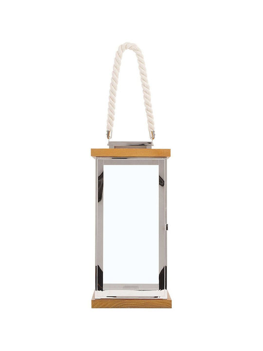 Beliani Glaslaterne Silber 19cm