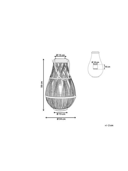 Beliani Wooden Lantern White 34cm