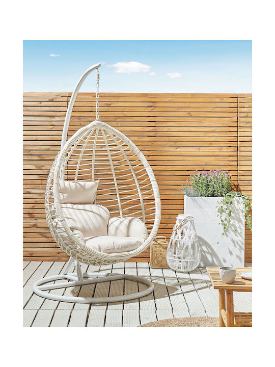 Beliani Wooden Lantern White 34cm