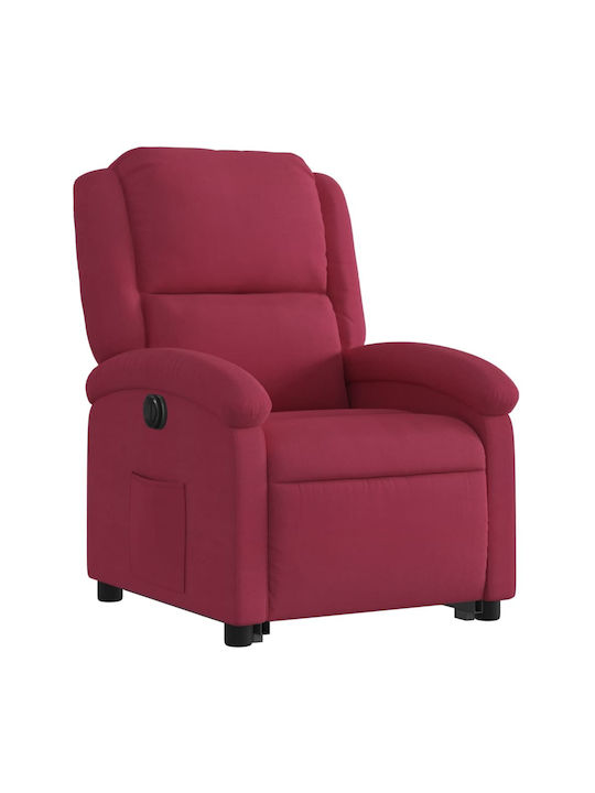 Relaxsessel mit Fußhocker Samt Bordeaux 71x86.5x99.5cm