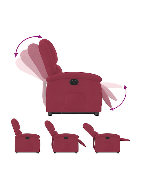 Relaxsessel mit Fußhocker Samt Bordeaux 71x86.5x99.5cm