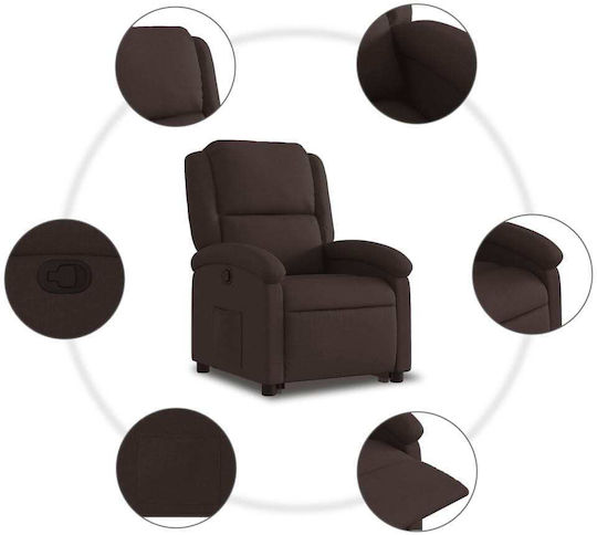 Relax Armchair with Footstool Dark Brown 71x86.5x99.5cm