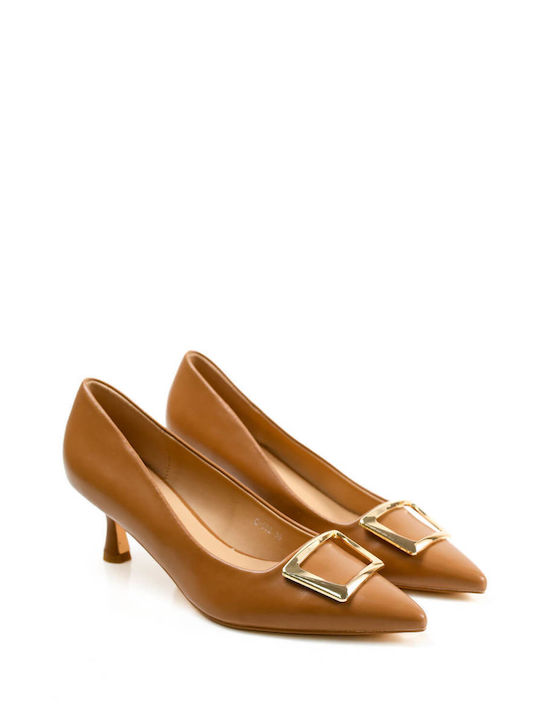 Ligglo Pointed Toe Tabac Brown Heels