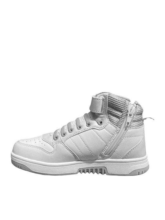 Rocket Amf Παιδικά Sneakers High με Σκρατς Λευκά