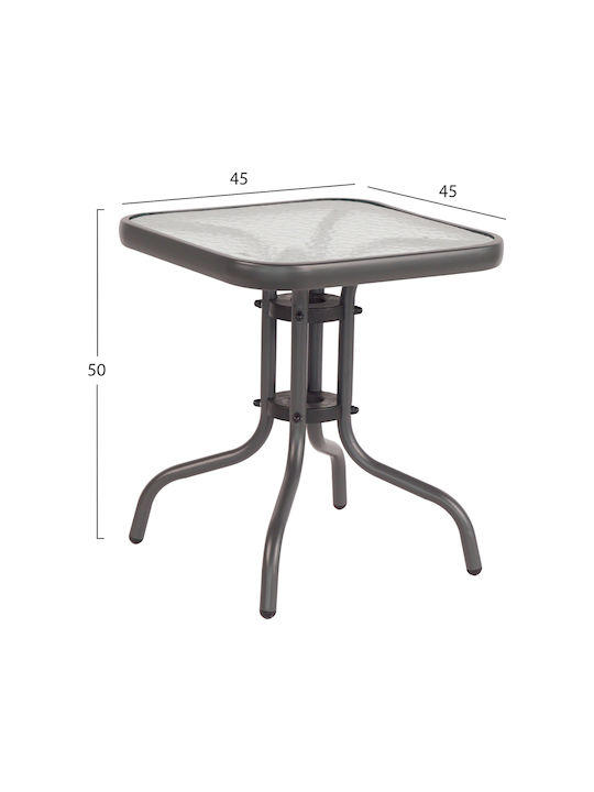 Figo Auxiliary Outdoor Metal Table Grey 45x45xcm