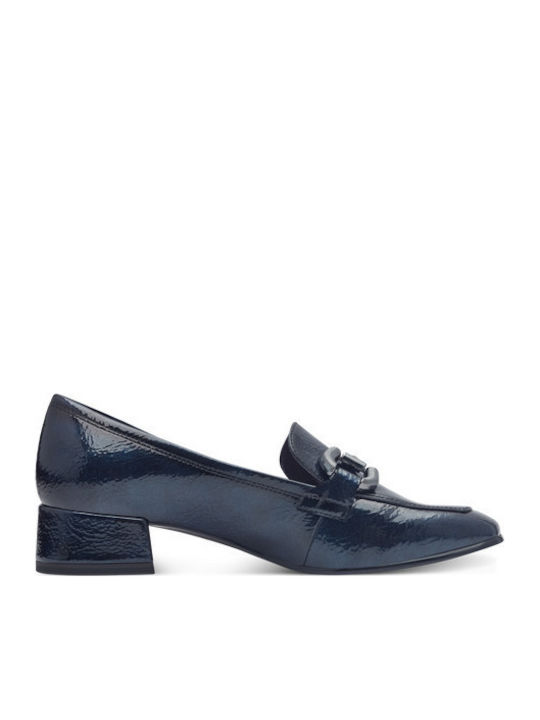 Lackleder Damen Loafers in Blau Farbe
