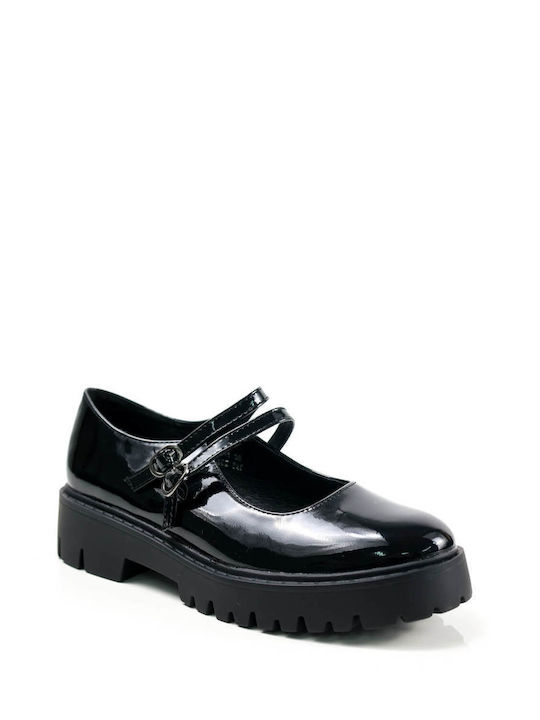 Ligglo Leder Damen Loafers in Schwarz Farbe