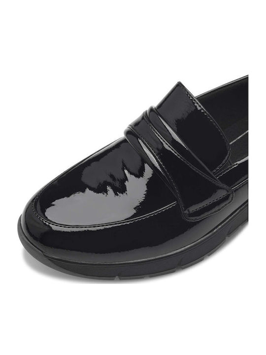 Patent Leather Women's Moccasins in Black Color