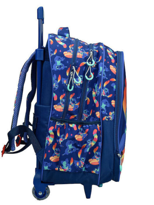 Gim Disney Stitch Ghiozdan Școlar Troler Grădinița No Bad Days cu Husă pentru Sticlă de Apă 27 Litri