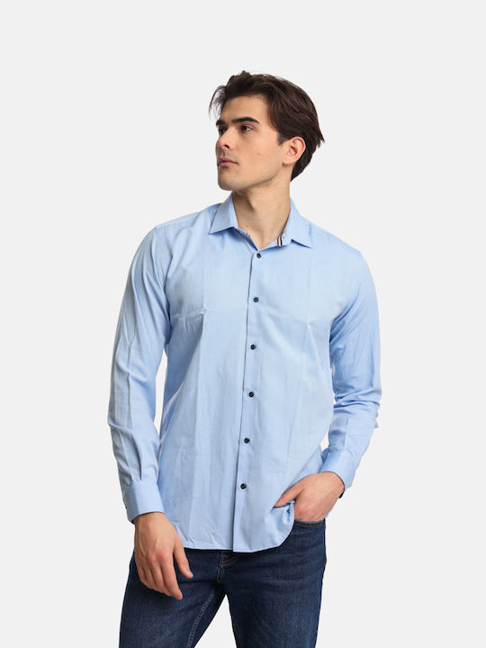 Paco & Co Men's Shirt Long Sleeve Cotton Ciel