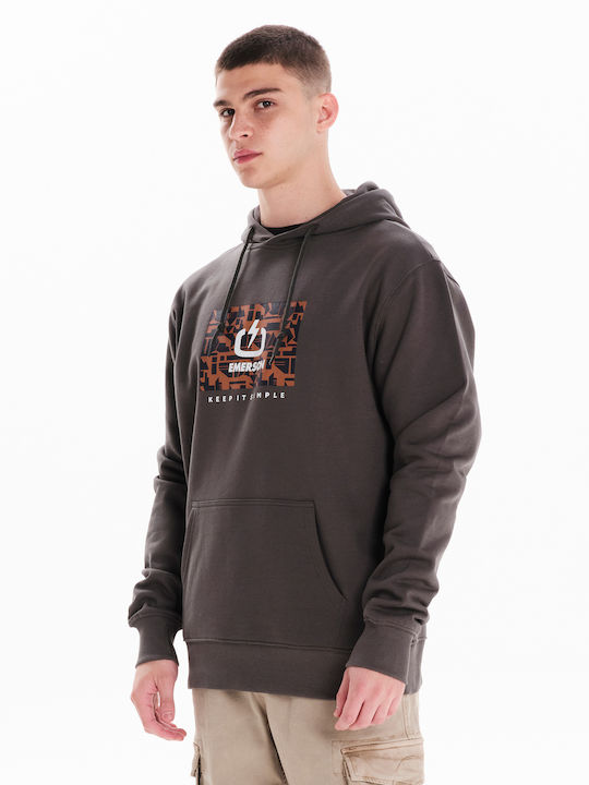 Emerson Herren Sweatshirt mit Kapuze und Taschen Grün