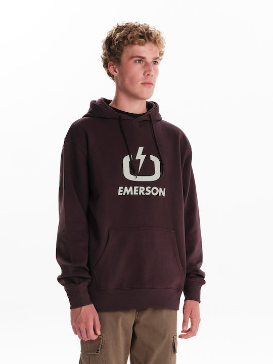 Emerson Herren Sweatshirt mit Kapuze Burgundisch