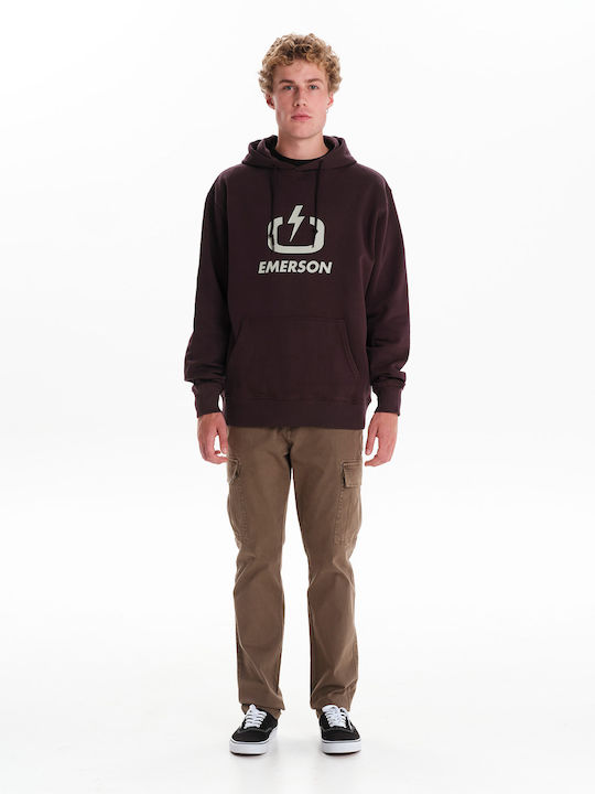Sweatshirt with Hood Burgundy