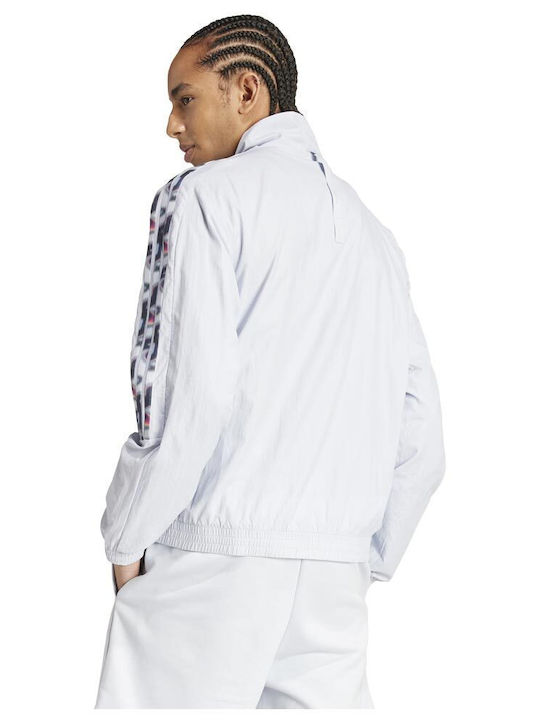 Adidas Pride Tiro Men's Sweatshirt Jacket with Pockets White