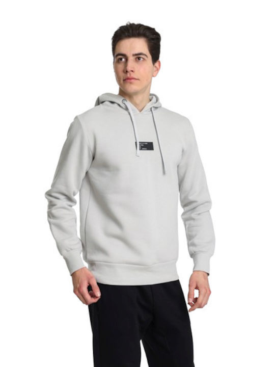 Paco & Co Men's Sweatshirt with Hood Γκρι Πάγου